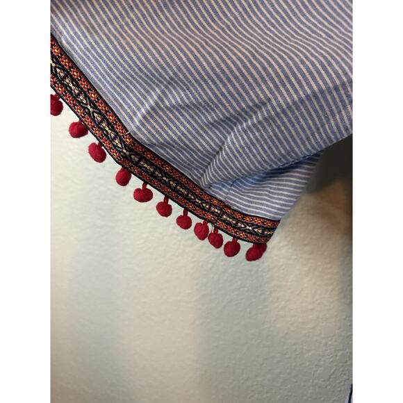 Skies Are Blue Dress Size 1X Embroidered Shift Boho Floral Lined Travel Coastal - Picture 8 of 10